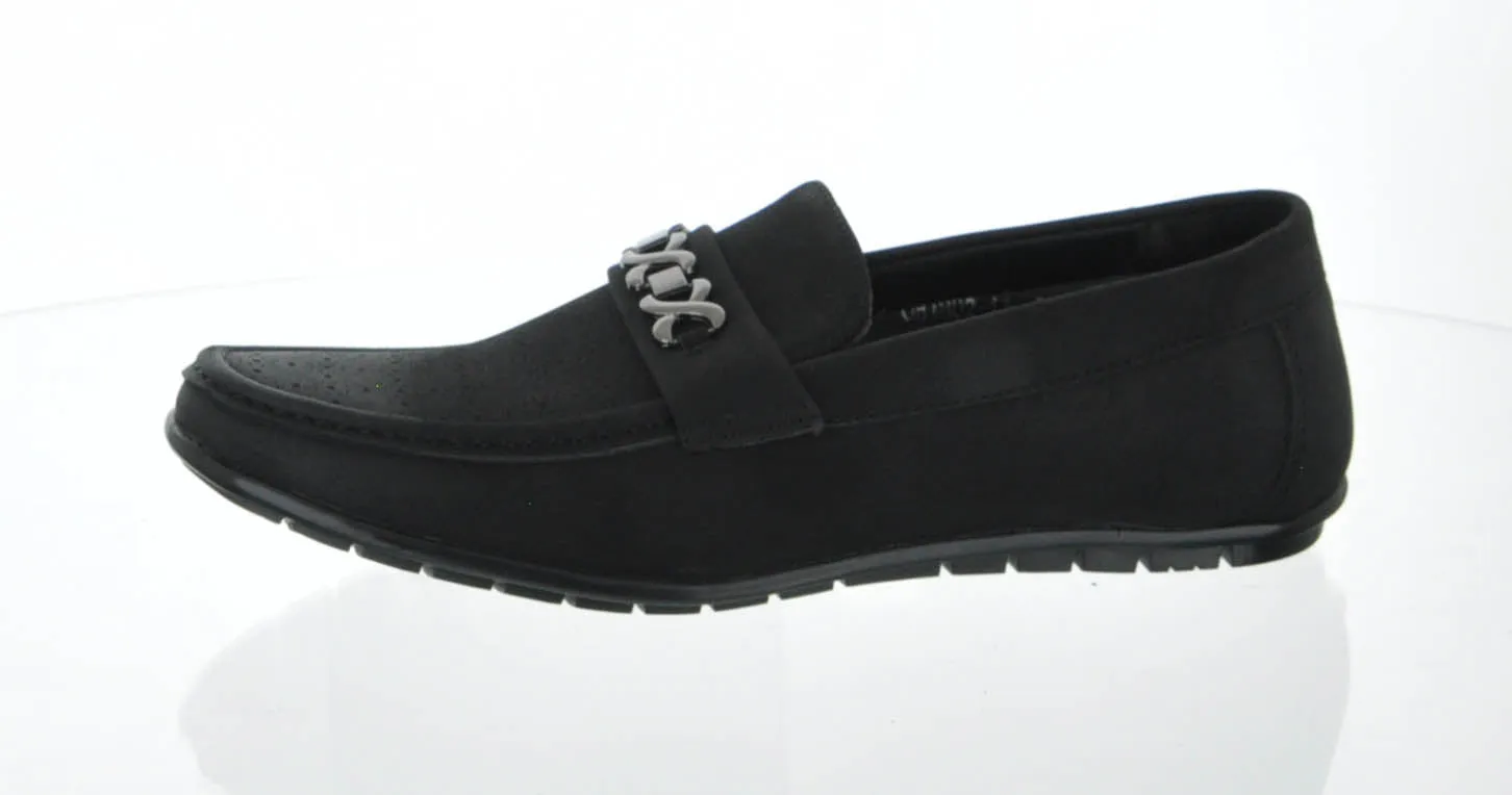 MEN'S SHOES BLACK PU MOCCASINS OH1802-11