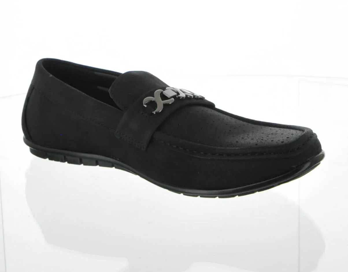 MEN'S SHOES BLACK PU MOCCASINS OH1802-11