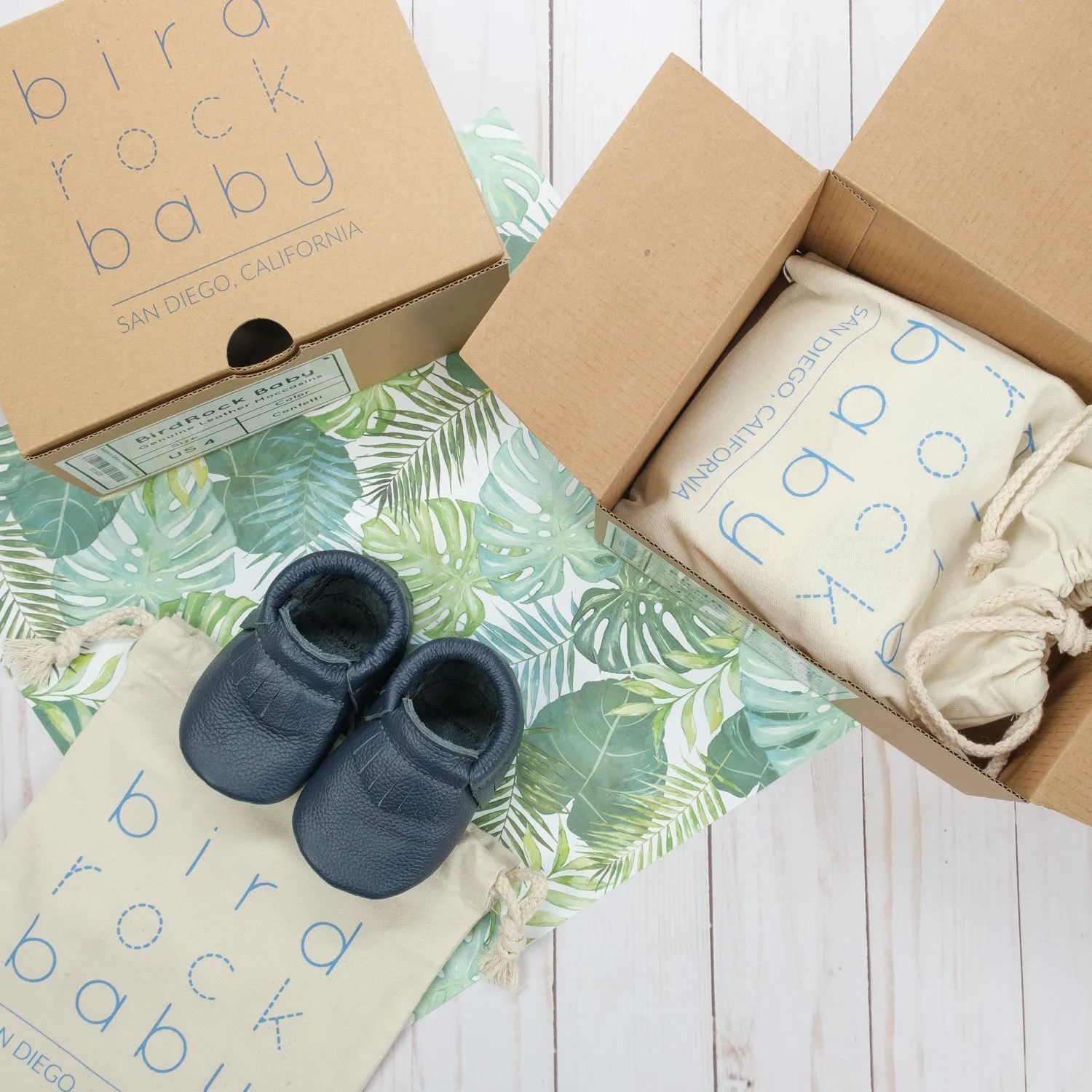 Navy Baby Moccasins