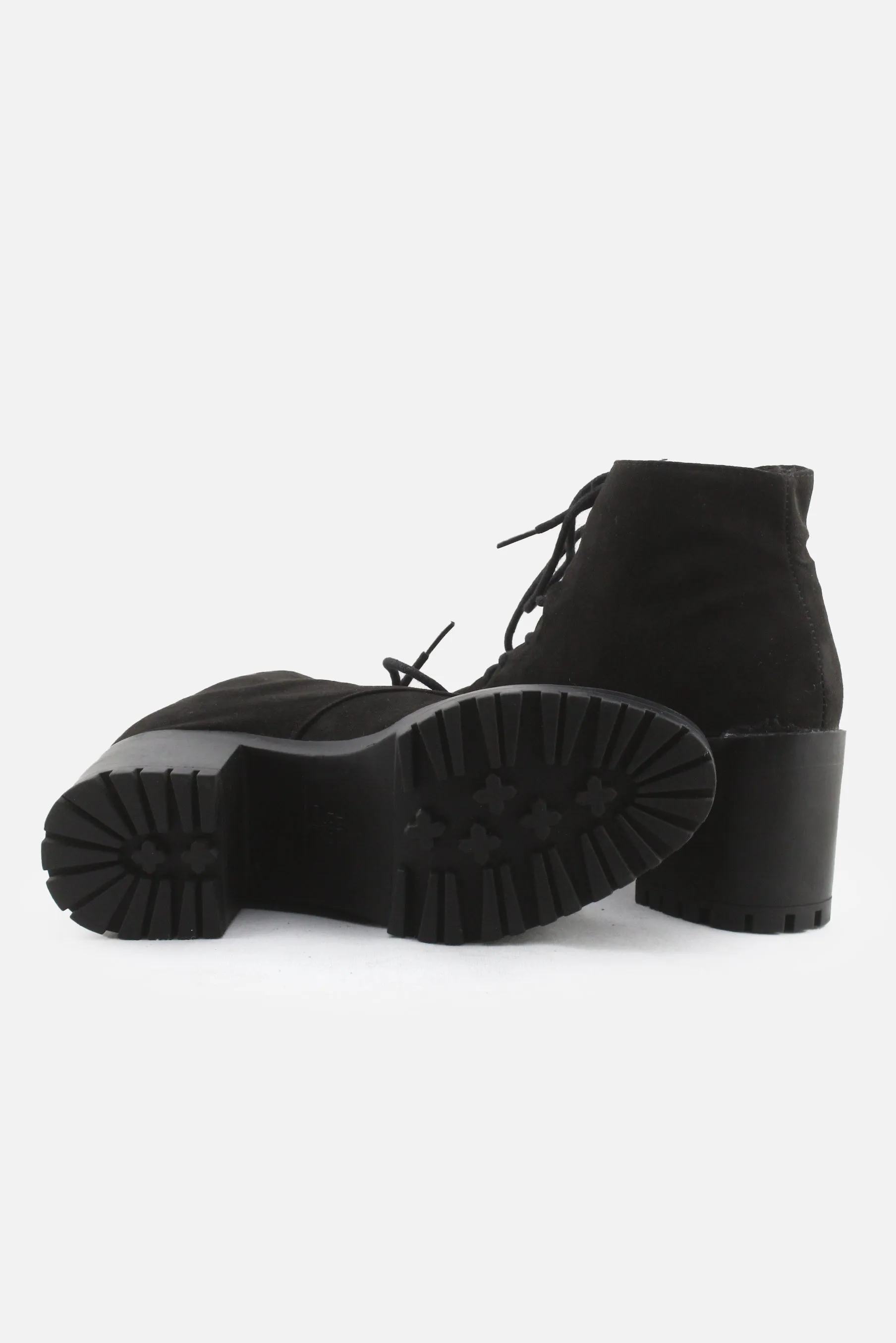 New Look Laces Block Heels Ankle Boots | Suede