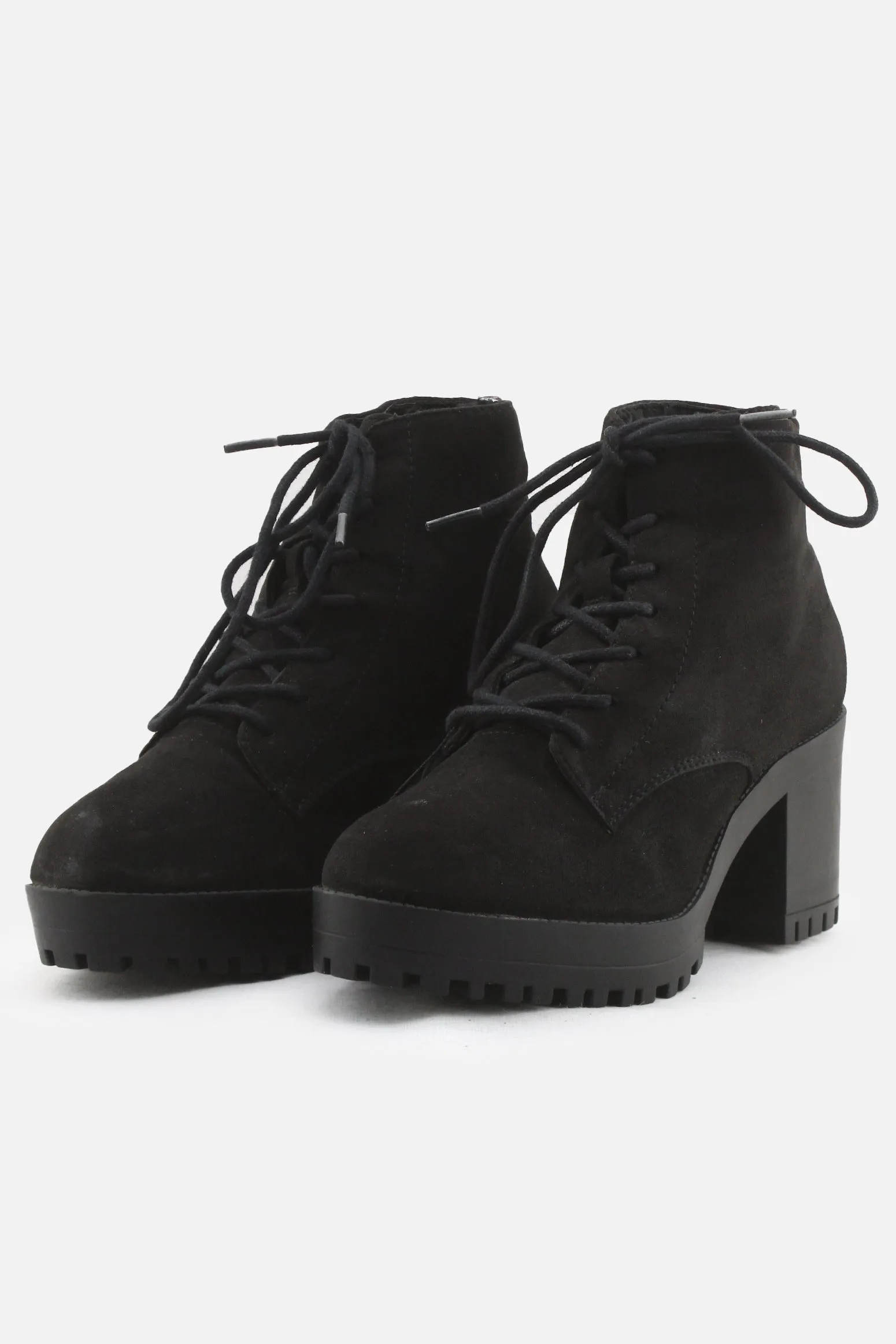 New Look Laces Block Heels Ankle Boots | Suede