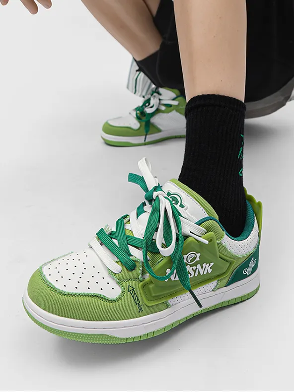 Niceprimes Contrast Color Avocado Breathable Sneaker