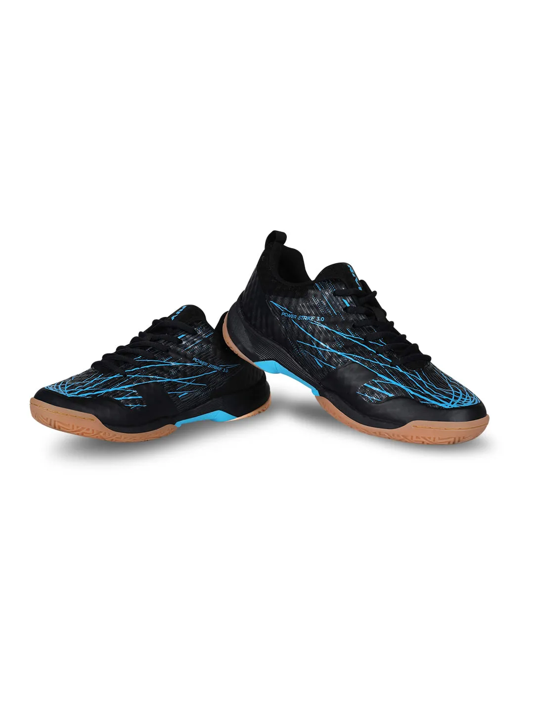 NIVIA Powerstrike 3.0 Badminton Shoes for Mens (Black/Blue)