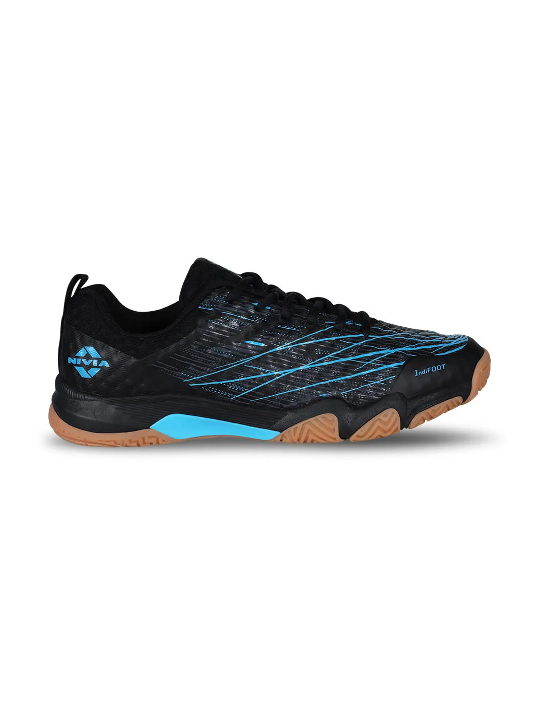 NIVIA Powerstrike 3.0 Badminton Shoes for Mens (Black/Blue)