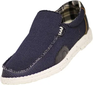 Norty Mens 8-13 Navy Slip-On Boat Shoes
