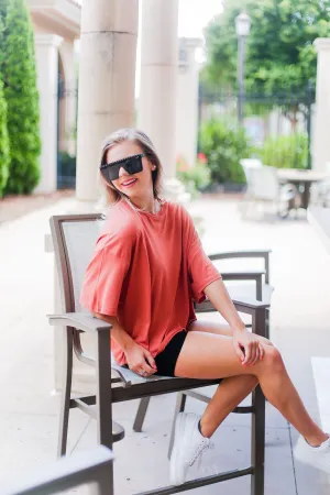 Orange Oversized Basic T-Shirt
