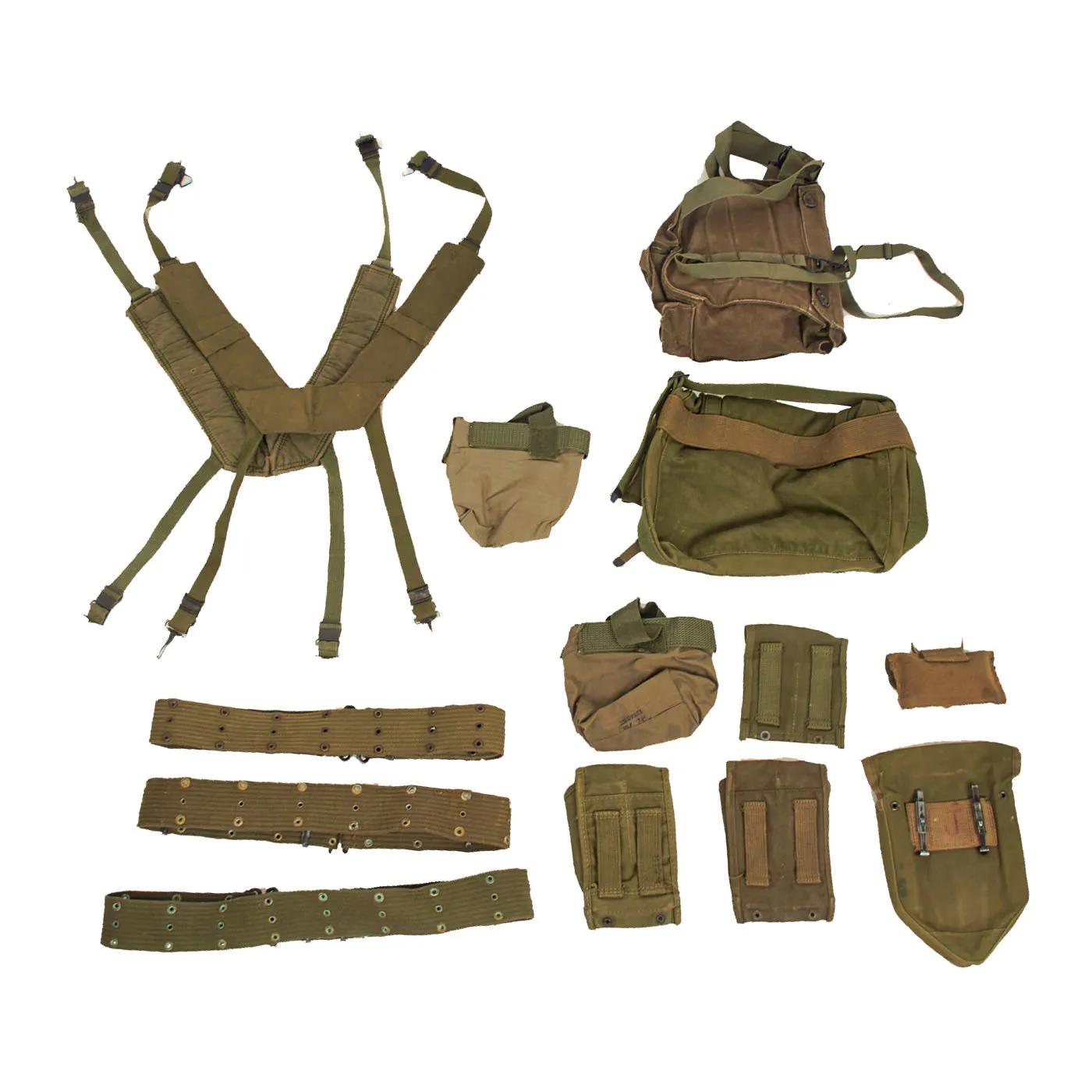 Original U.S. Vietnam / Cold War Era Field Gear and Modernized Load-Carrying Equipment Lot - 13 Items