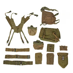 Original U.S. Vietnam / Cold War Era Field Gear and Modernized Load-Carrying Equipment Lot - 13 Items