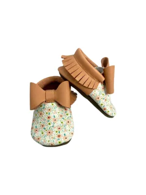 Peach Bouquet Bow Mocc