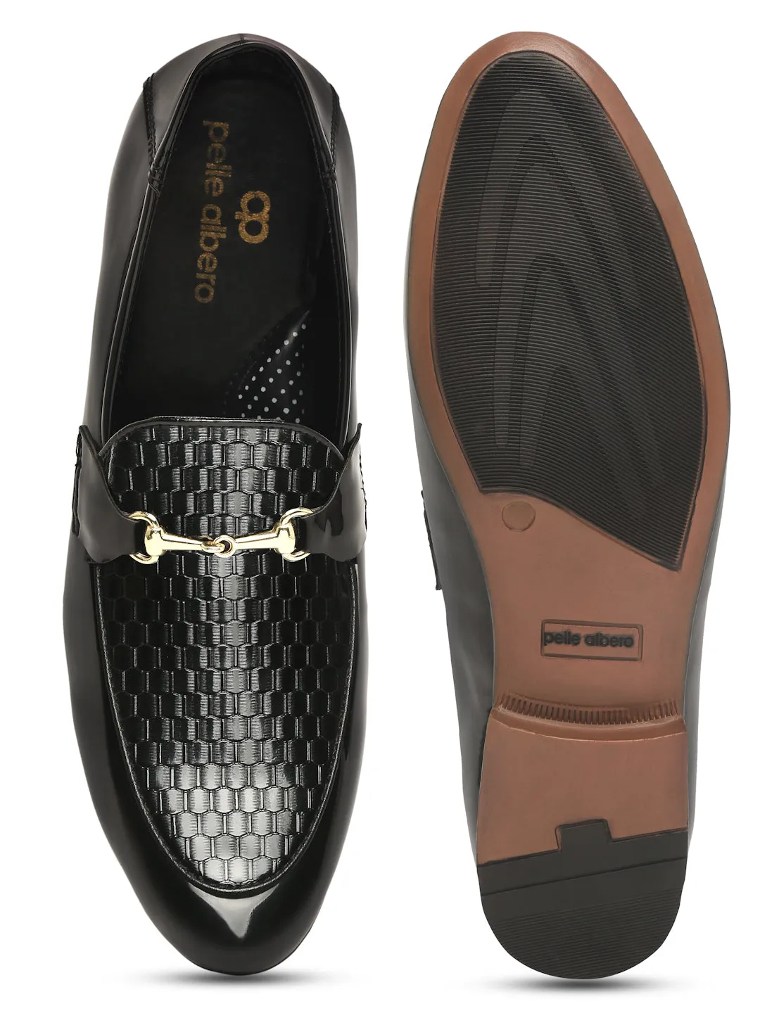 Pelle Albero Black Casual Slip-On Moccasin For Men