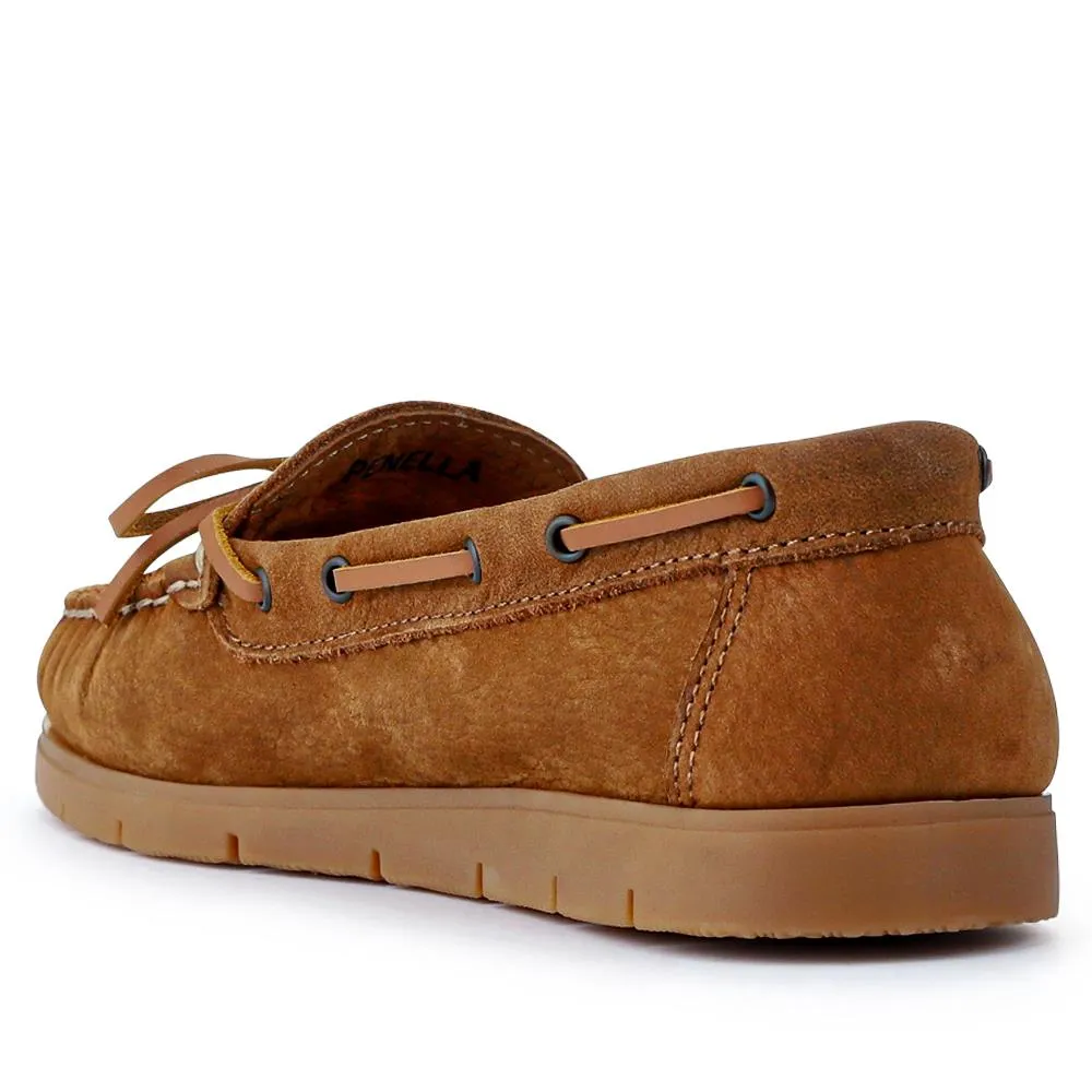 Penella Hand-Stitched Leather Moccasins - PENELLA / 327 210