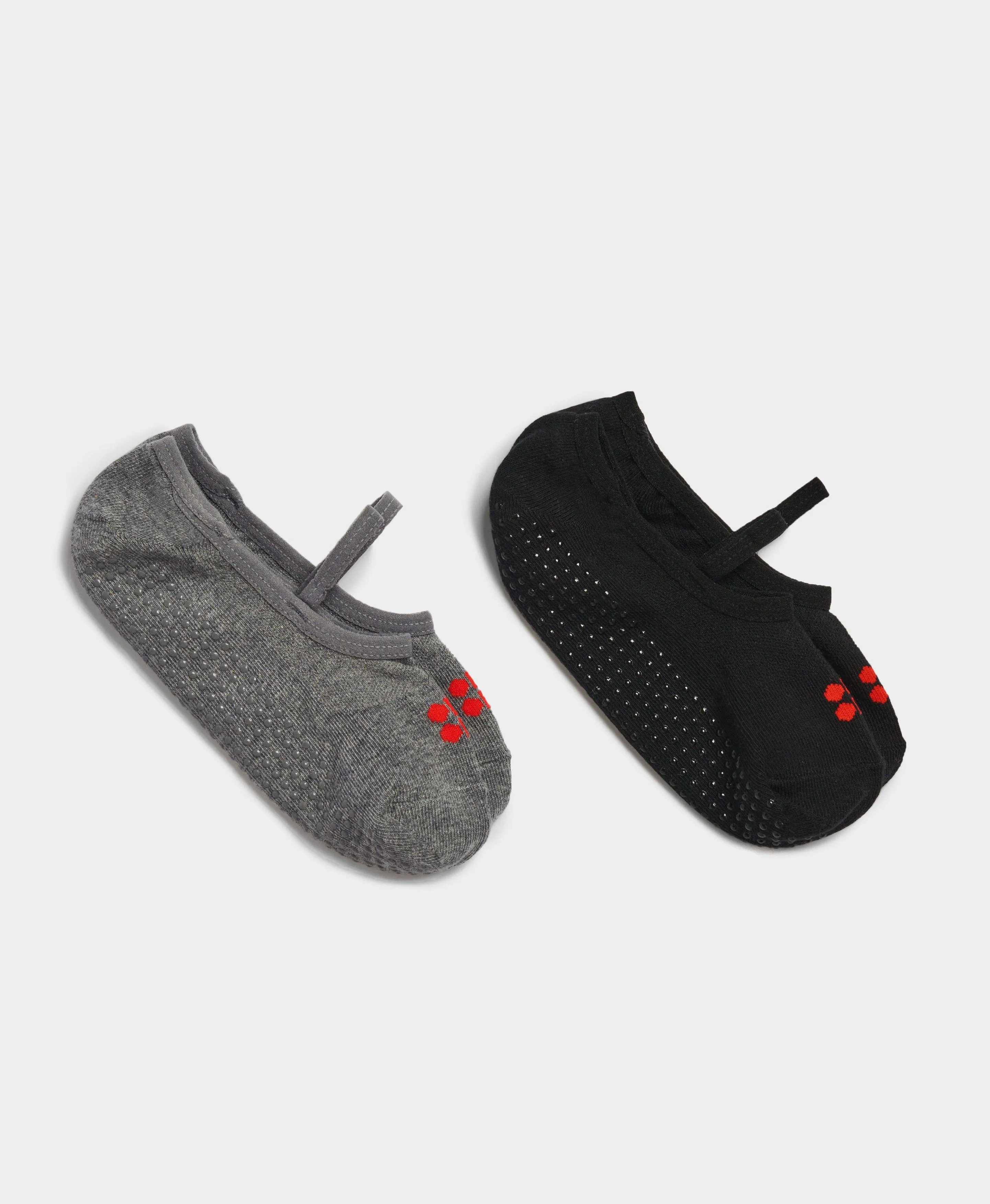 Pilates Socks 2 Pack Sb6828 Black-Fb