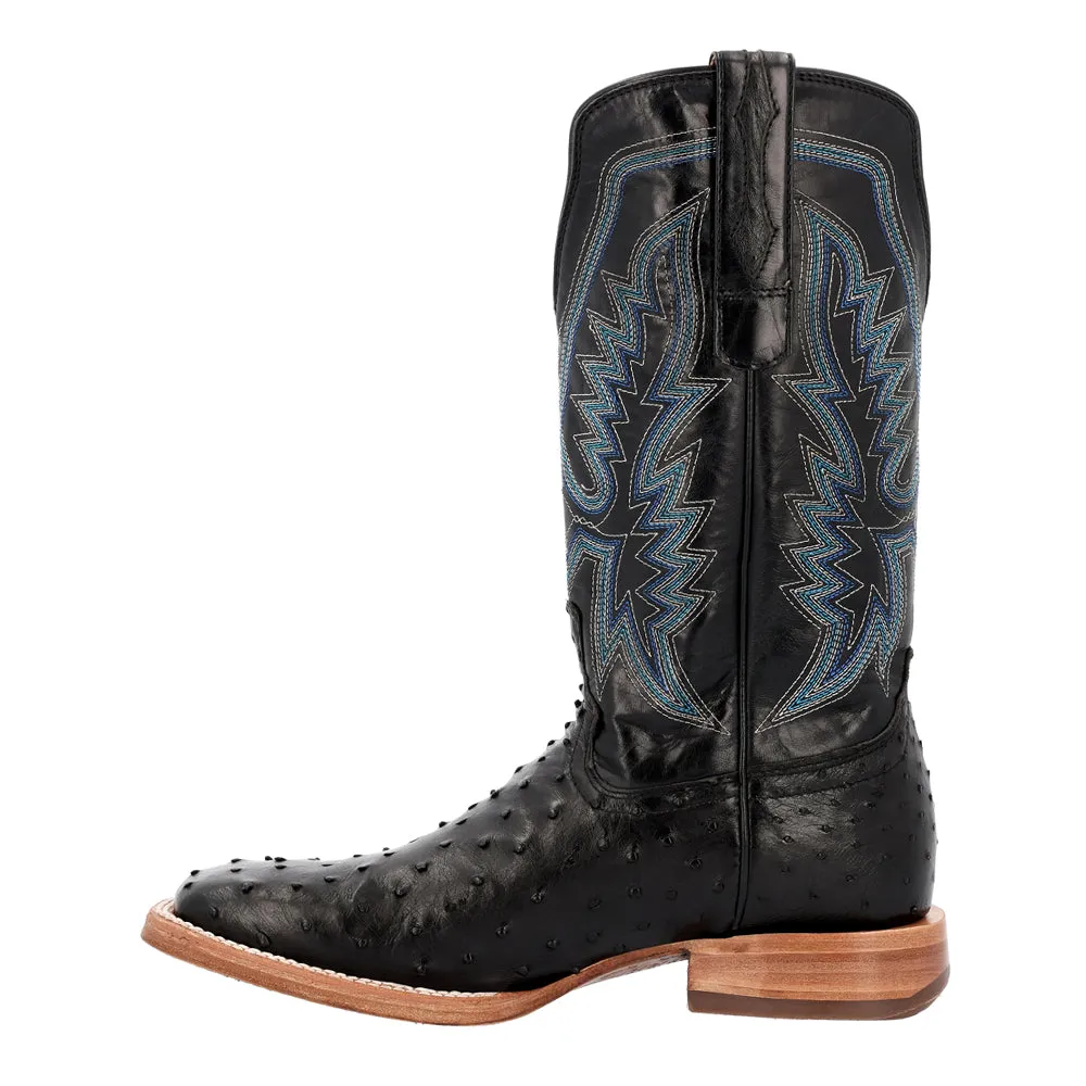 PRCA Collection Full-Quill Ostrich Embroidered Square Toe Cowboys Boots