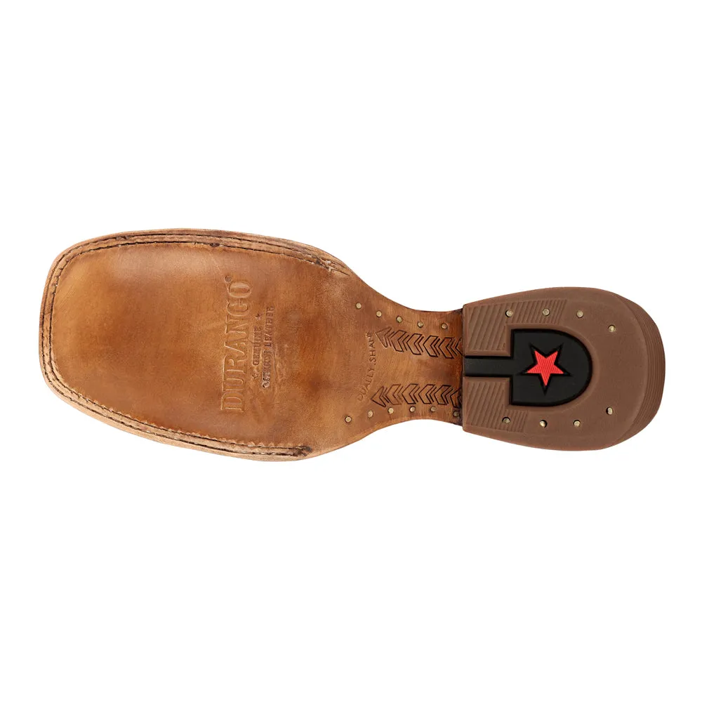 PRCA Collection Full-Quill Ostrich Embroidered Square Toe Cowboys Boots
