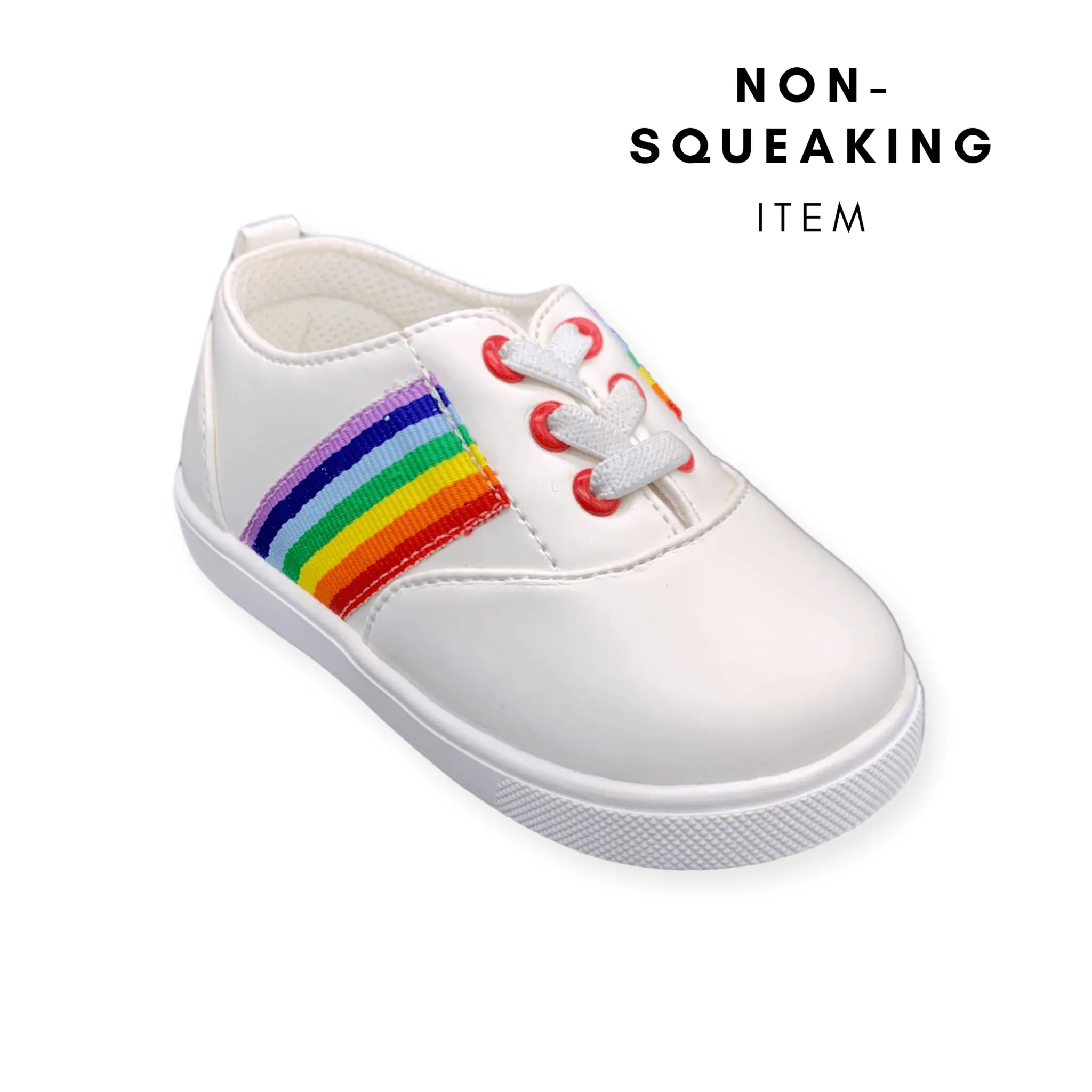 Rainbow Stripe Tennis Shoe (NON-SQUEAKING)