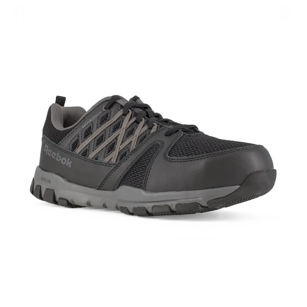 Reebok RB416 Women's Sublite Work Steel Toe Athletic Oxford - Black-Grey