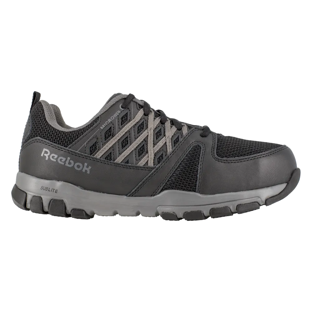Reebok RB416 Women's Sublite Work Steel Toe Athletic Oxford - Black-Grey