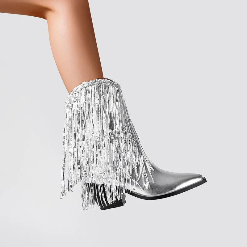Silver Cowboy Boots