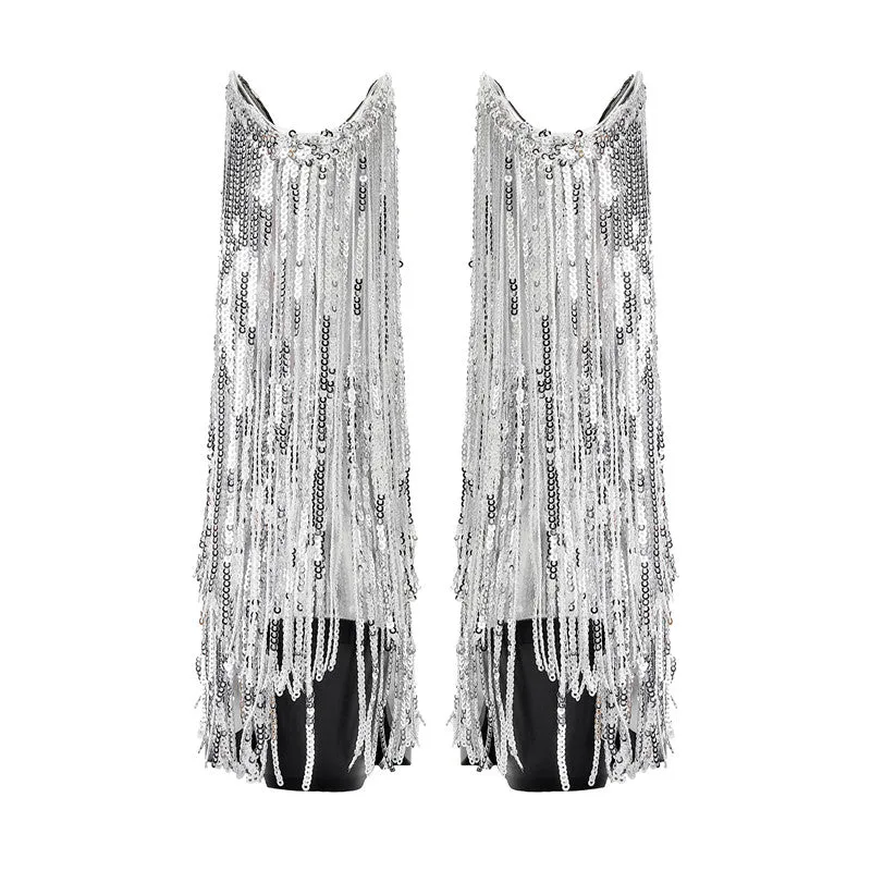 Silver Cowboy Boots
