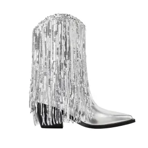 Silver Cowboy Boots