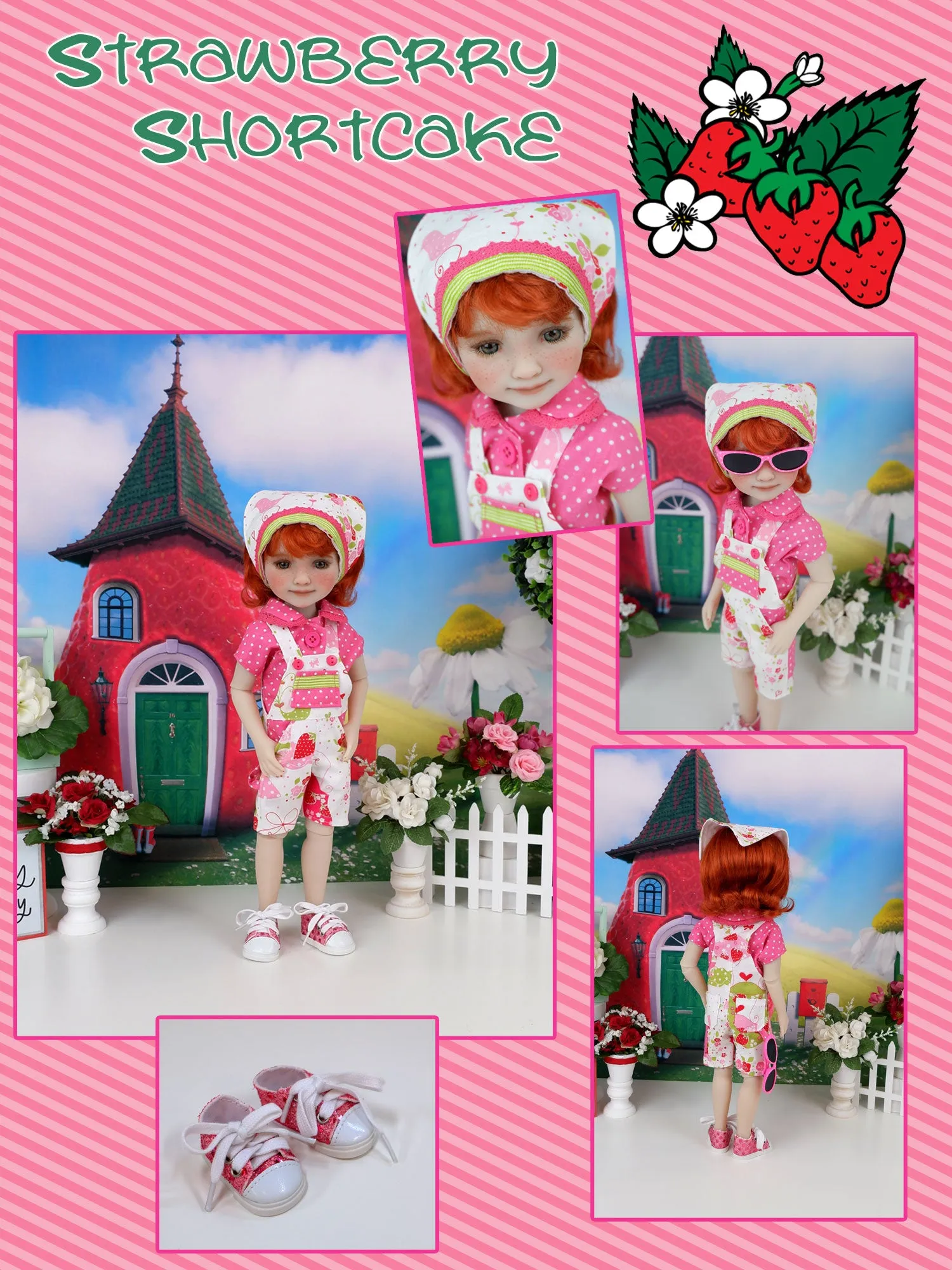 Strawberry Shortcake - custom strawberry themed Ruby Red Fashion Friend doll & wardrobe