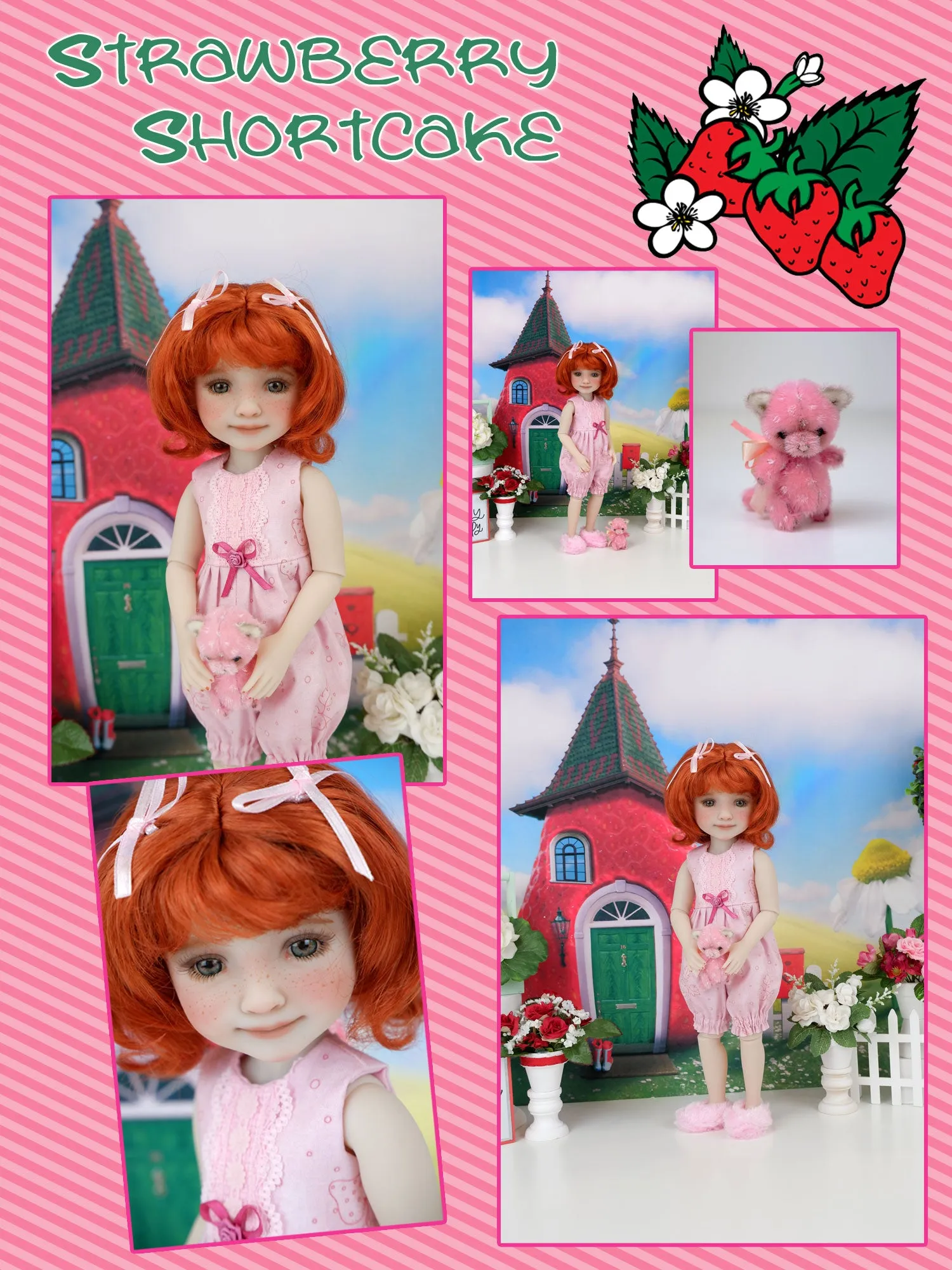Strawberry Shortcake - custom strawberry themed Ruby Red Fashion Friend doll & wardrobe