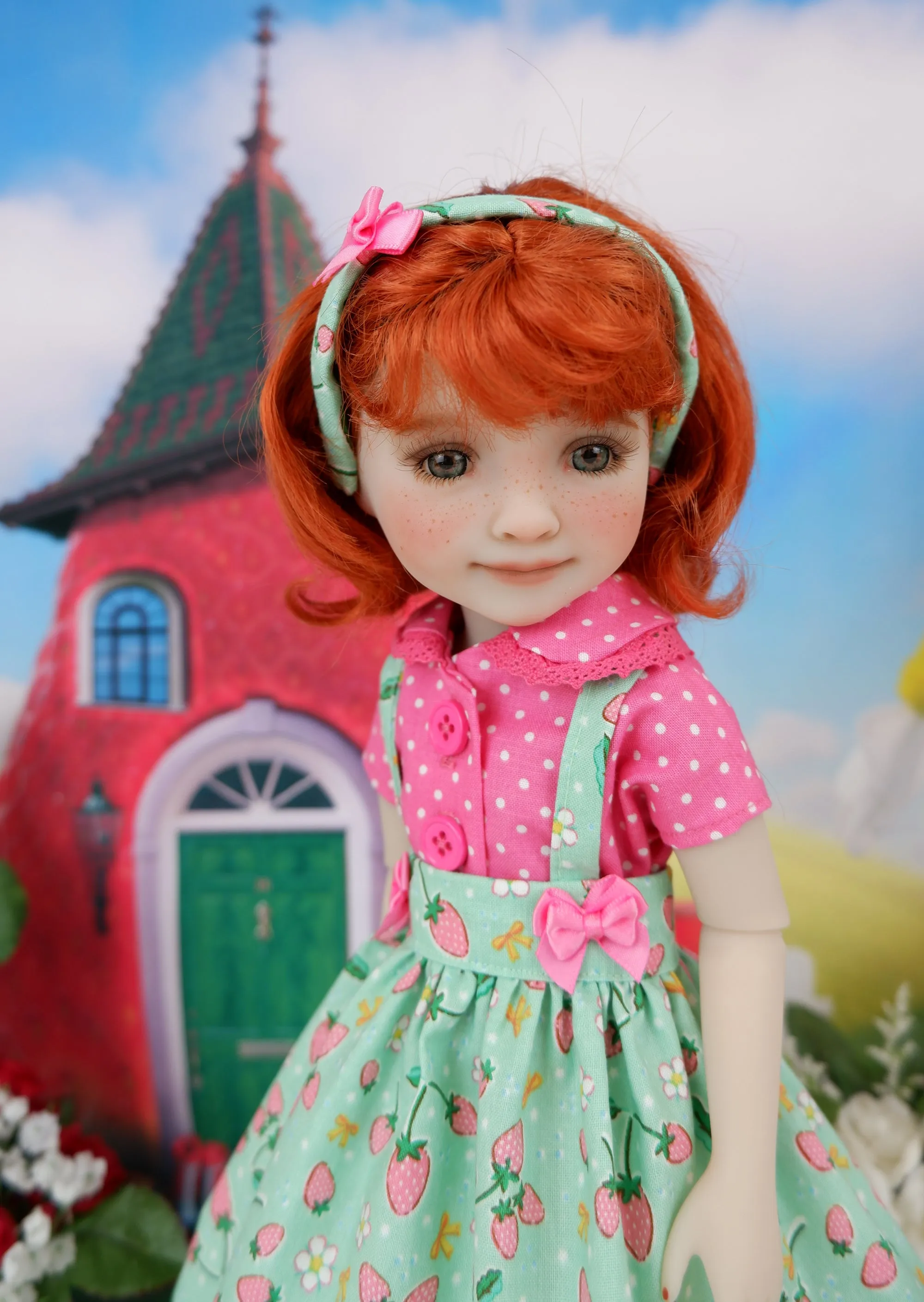 Strawberry Shortcake - custom strawberry themed Ruby Red Fashion Friend doll & wardrobe