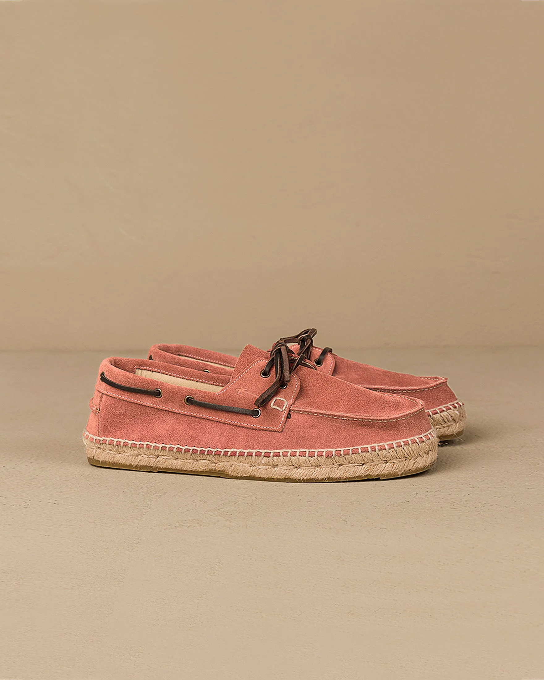 Suede Boat-Shoes Espadrilles - R70K0 - Hamptons Terracotta