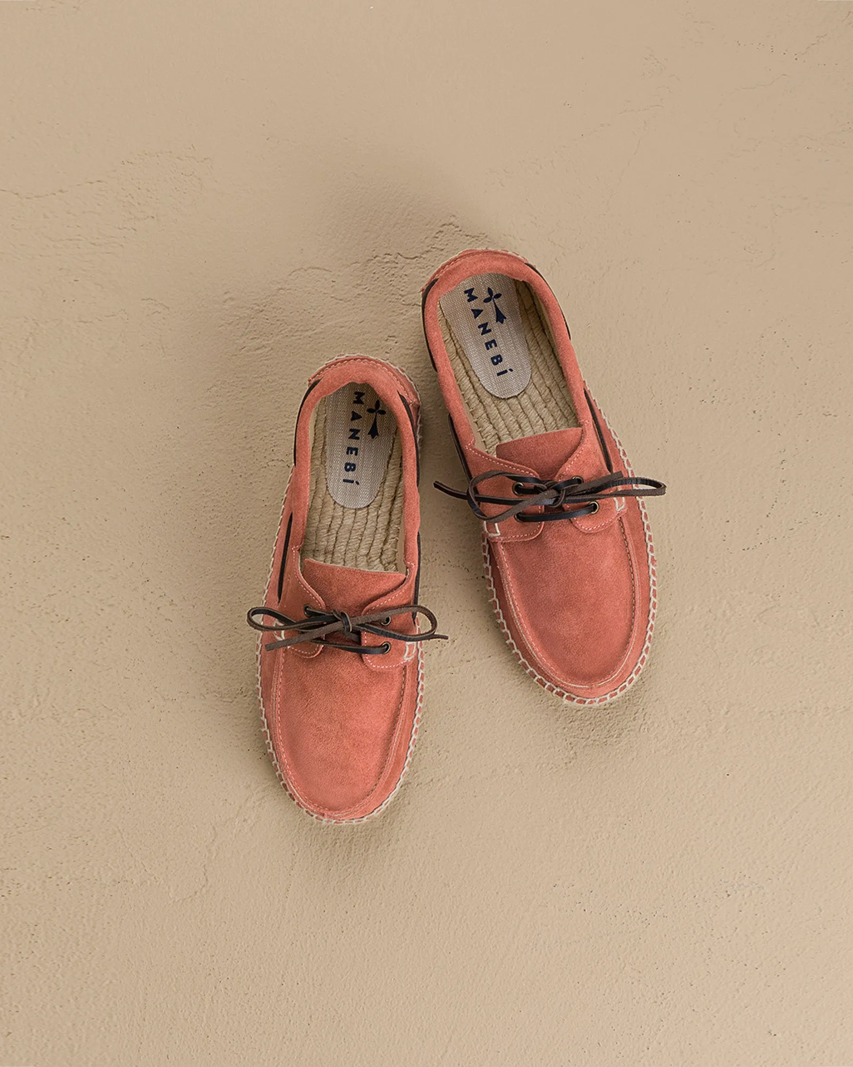 Suede Boat-Shoes Espadrilles - R70K0 - Hamptons Terracotta