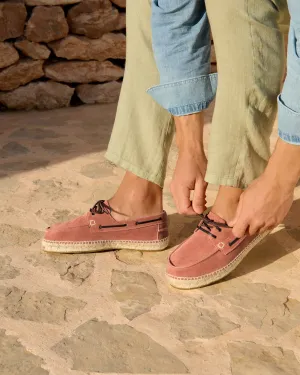 Suede Boat-Shoes Espadrilles - R70K0 - Hamptons Terracotta