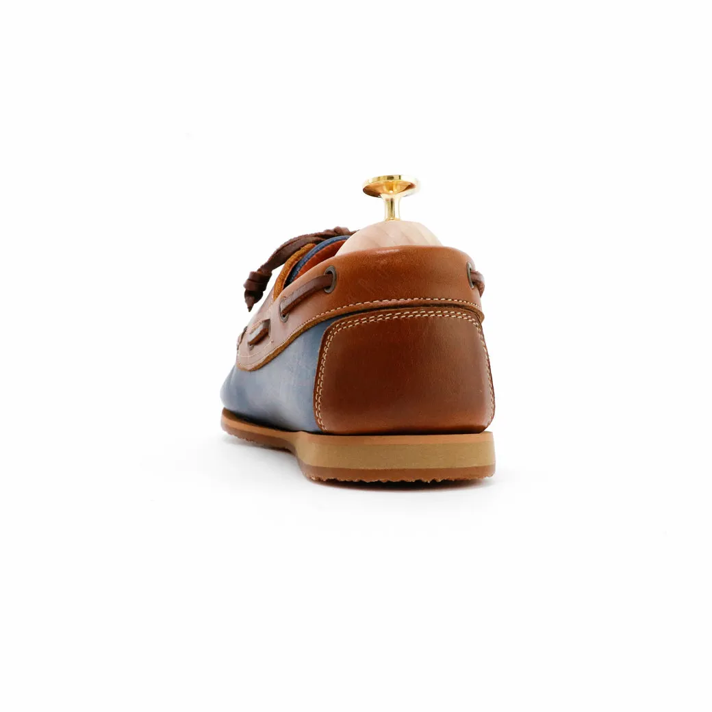 The Punter's Boat Shoes - Navy and Beige