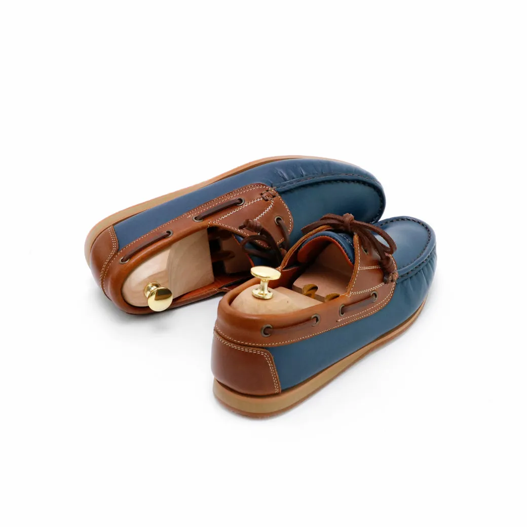 The Punter's Boat Shoes - Navy and Beige