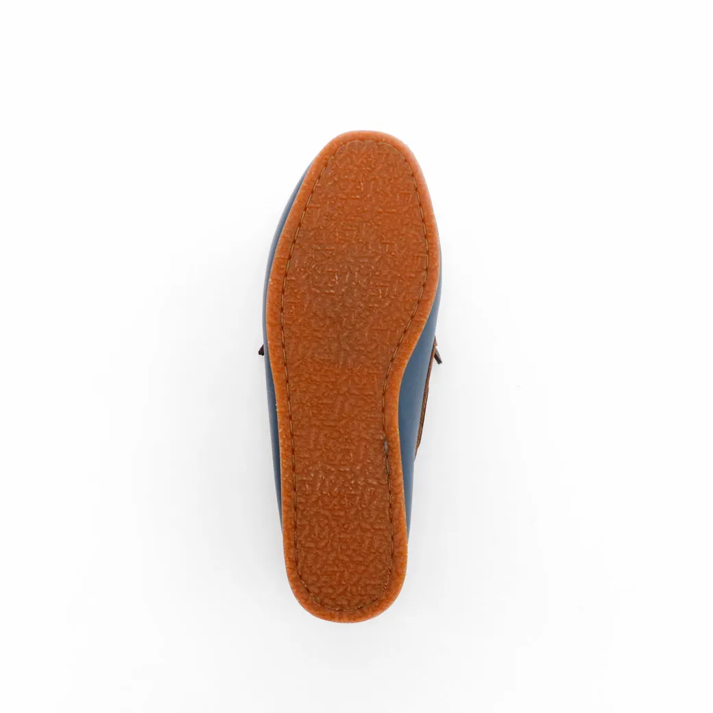 The Punter's Boat Shoes - Navy and Beige