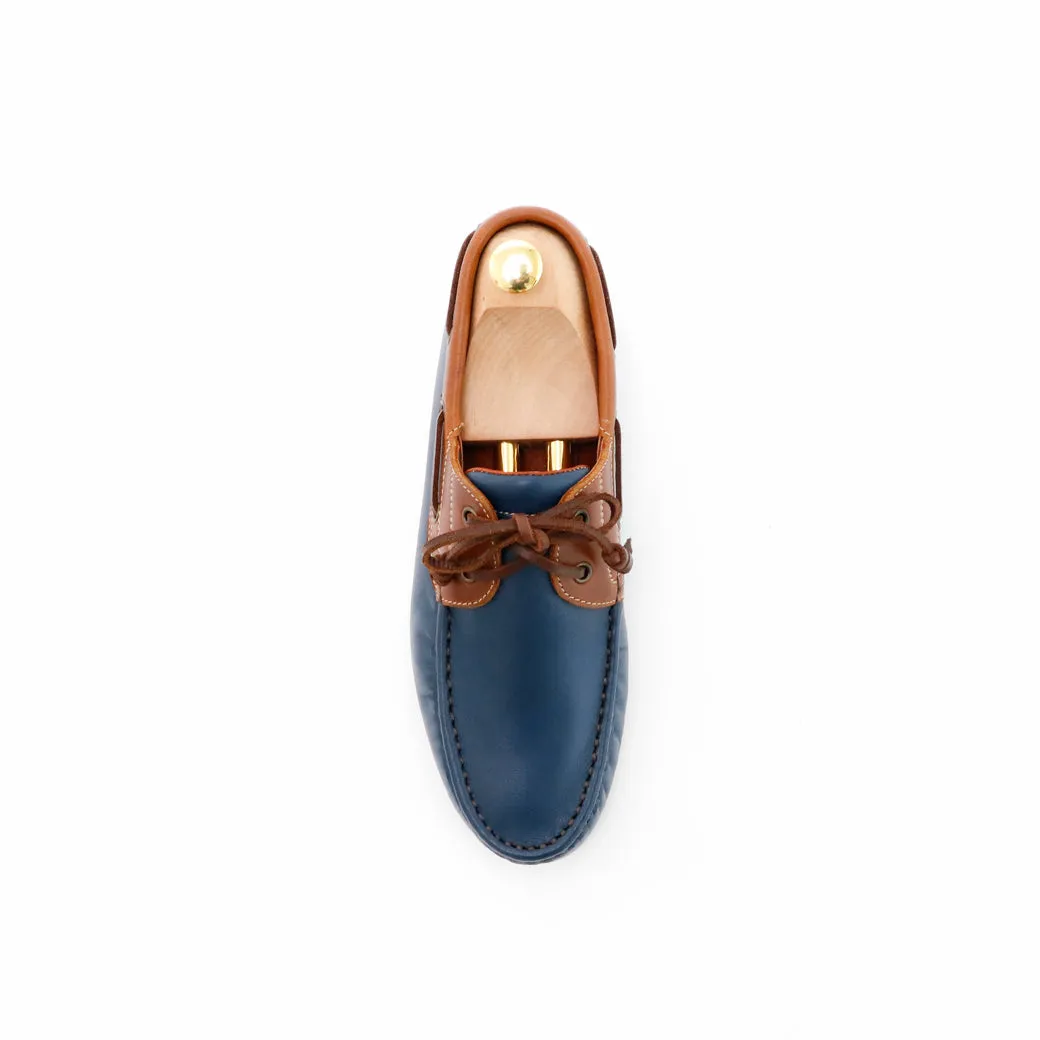 The Punter's Boat Shoes - Navy and Beige