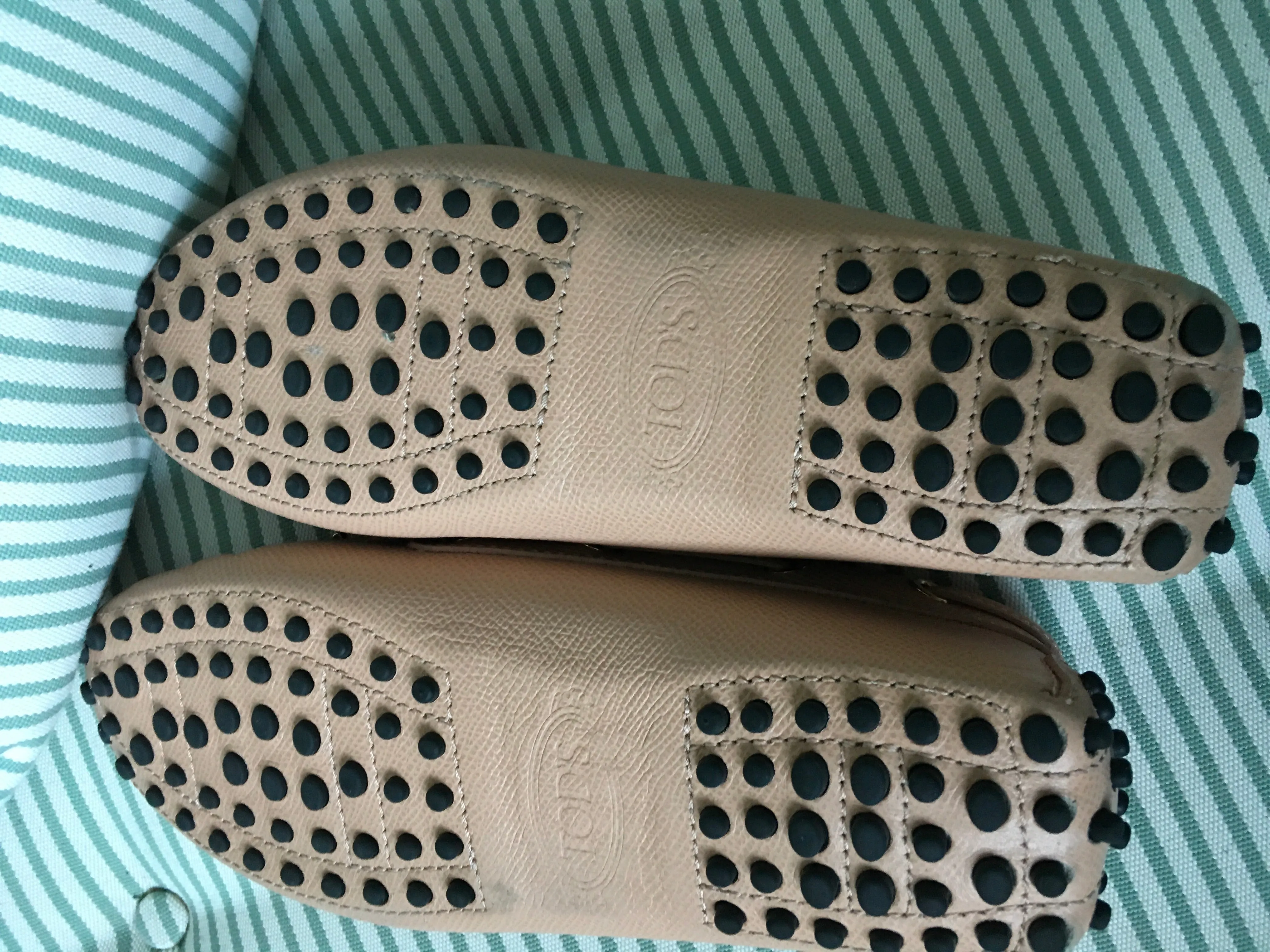 TOD'S Beige Leather Penny Moccasins Flats Driving Shoes Size 36 UK 3 US 6 Ladies