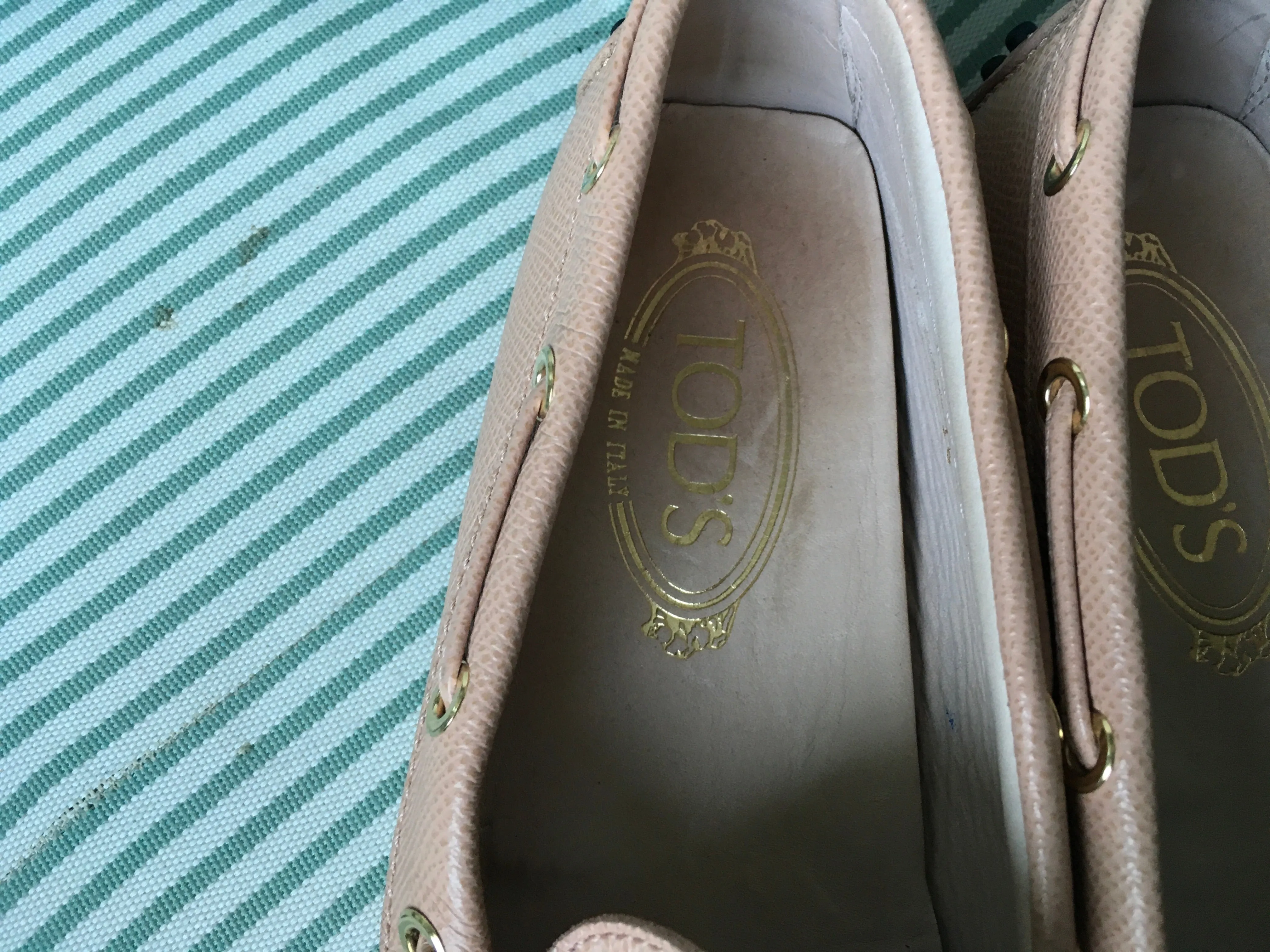 TOD'S Beige Leather Penny Moccasins Flats Driving Shoes Size 36 UK 3 US 6 Ladies