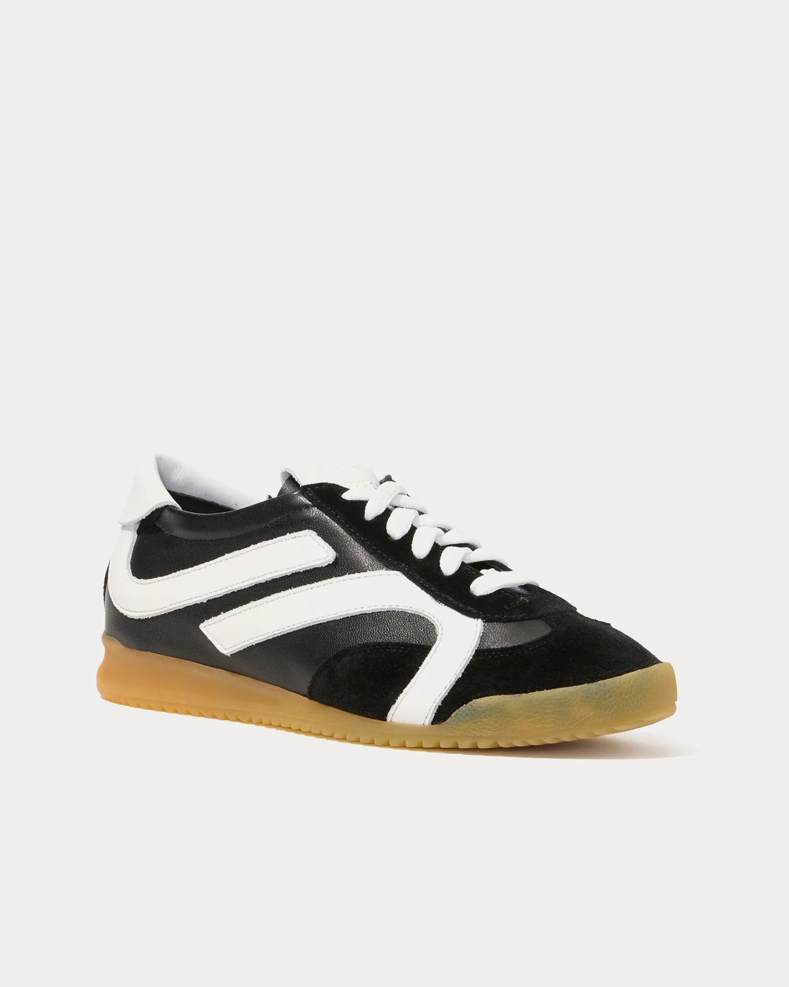 Track Leather Black / White Low Top Sneakers