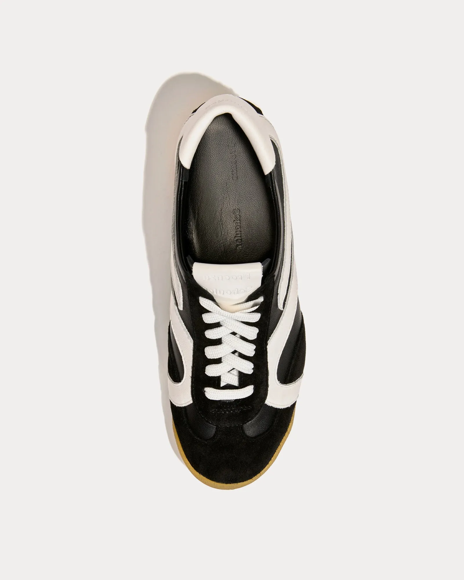 Track Leather Black / White Low Top Sneakers