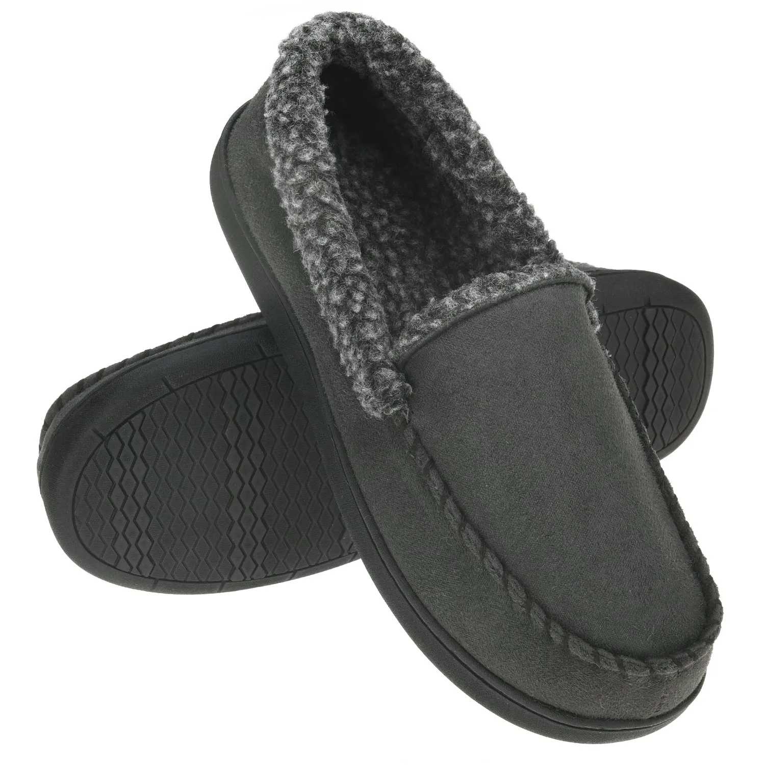 VONMAY Men's Moccasin Slippers Fuzzy House Shoes Fleece Home Memory Foam Indoor Outdoor
