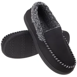 VONMAY Men's Moccasin Slippers Fuzzy House Shoes Fleece Home Memory Foam Indoor Outdoor