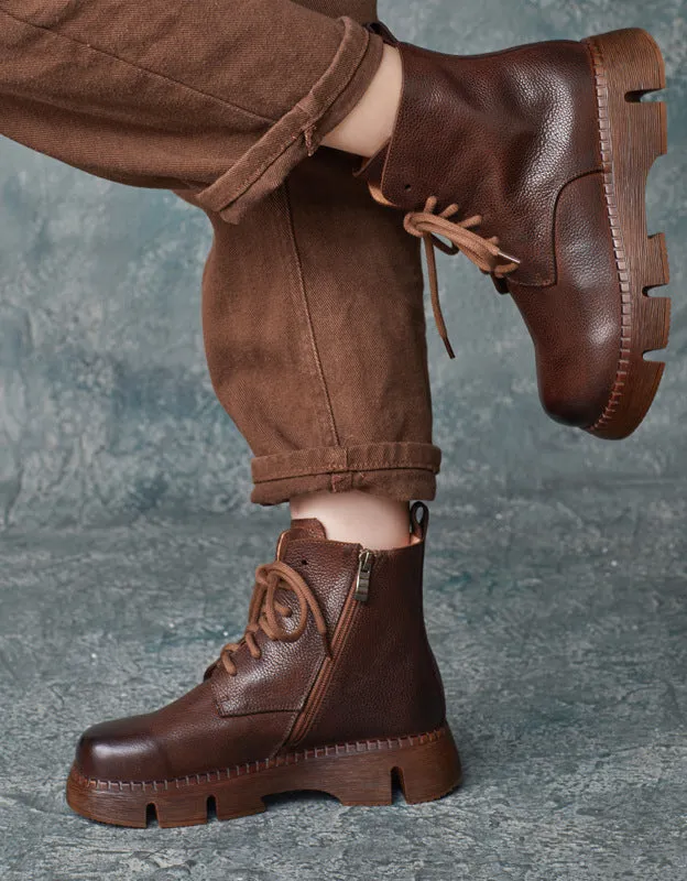 Winter Round Toe Handmade Retro Martin Boots