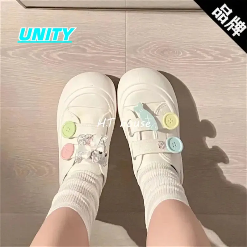 Wjczt Kawaii Fish Platform Sneakers White Shoes Woman Casual Flats Spring Summer Tennis Female Vintage Vulcanize Cute Footwear Korean