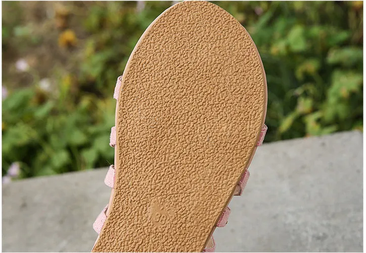 Women's Braided Cross Strap Back Zip Roman Shoes