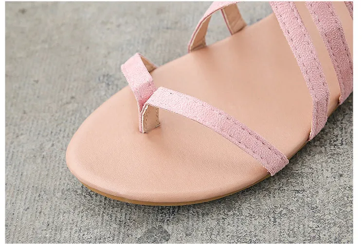 Women's Braided Cross Strap Back Zip Roman Shoes